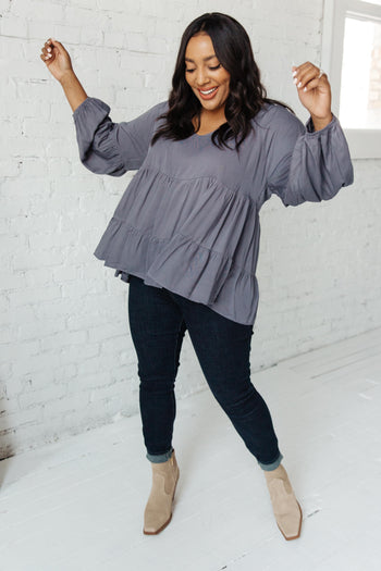 Sassy Swing Top in Charcoal Ave Shops