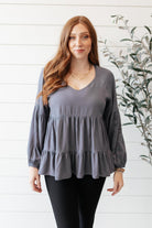 Sassy Swing Top in Charcoal Ave Shops