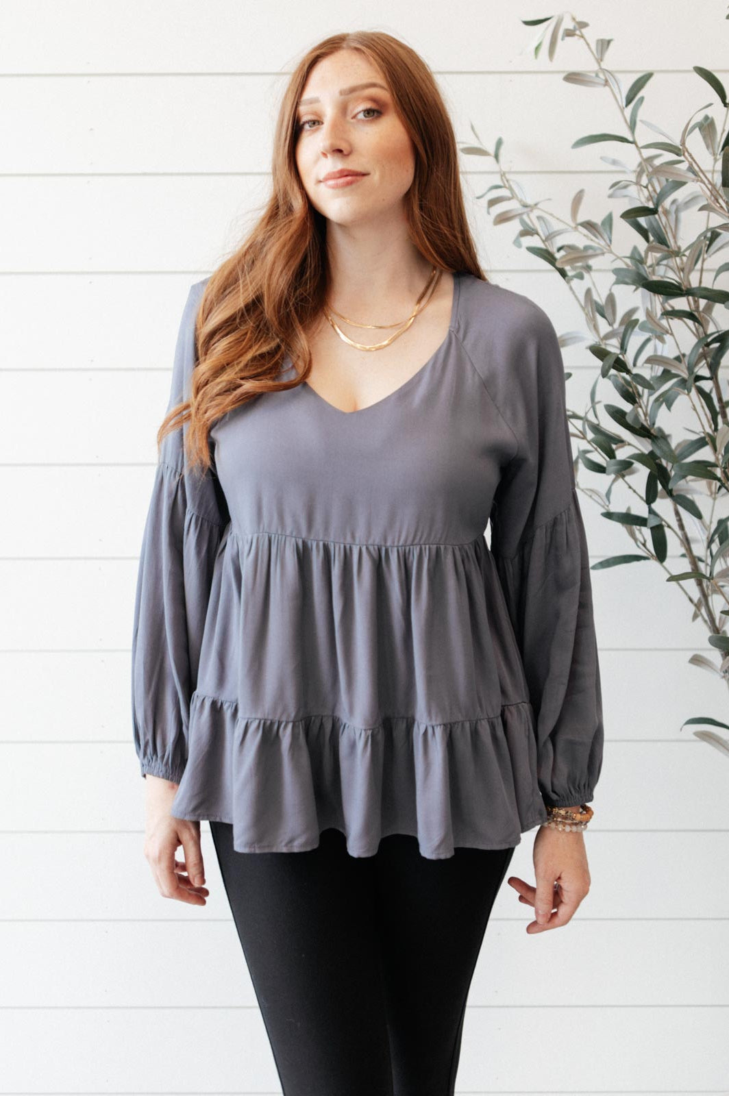 Sassy Swing Top in Charcoal Ave Shops