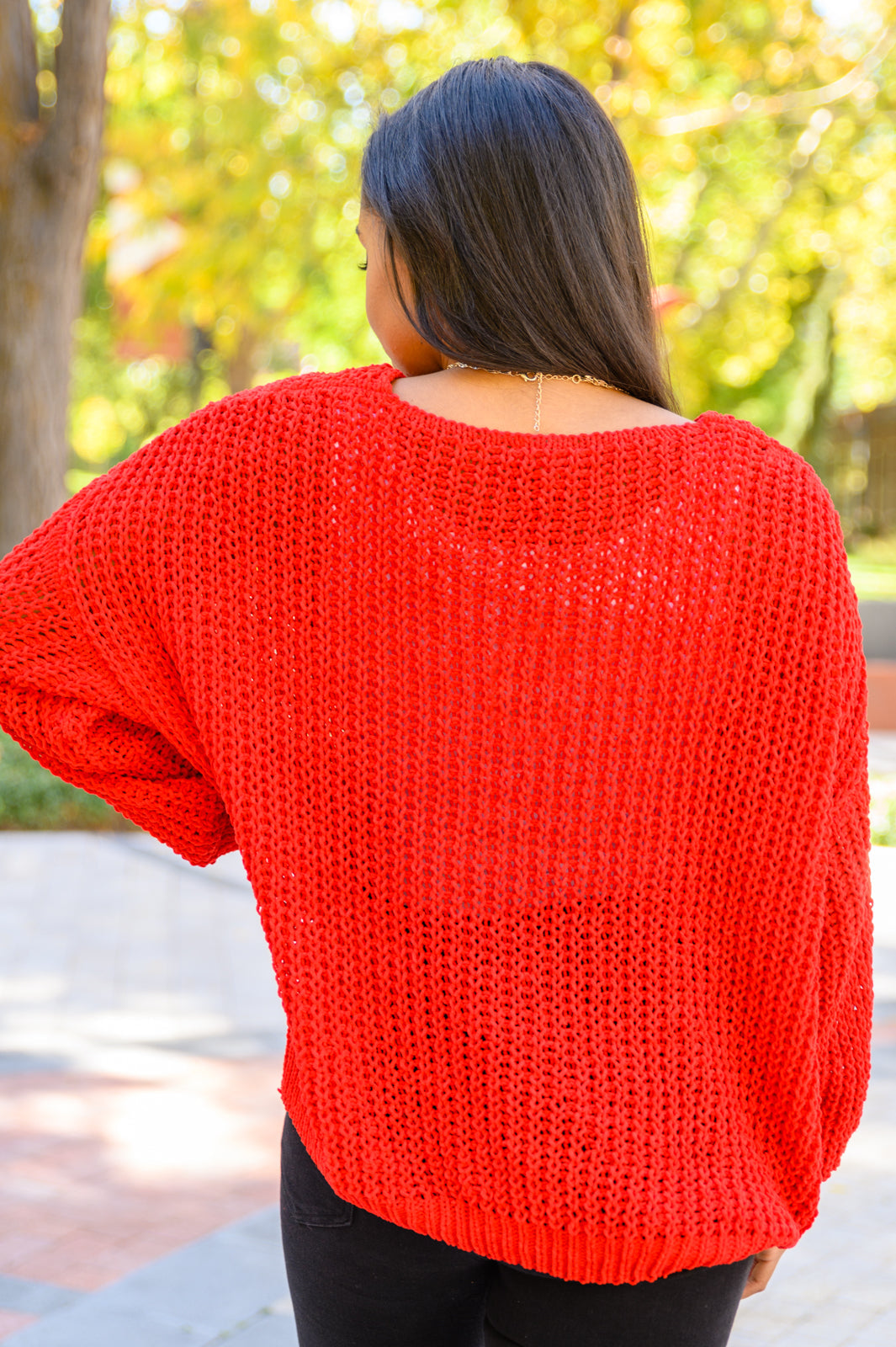 Seasonal Shift Long Sleeve Knit Sweater In Red Ave Shops