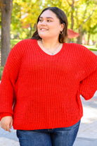 Seasonal Shift Long Sleeve Knit Sweater In Red Ave Shops