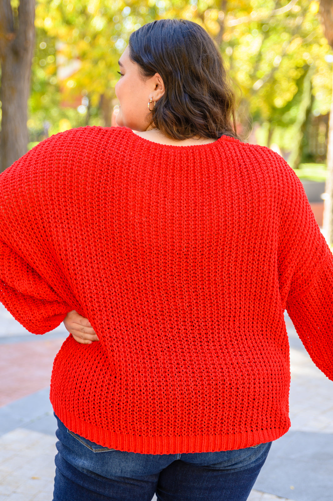 Seasonal Shift Long Sleeve Knit Sweater In Red Ave Shops