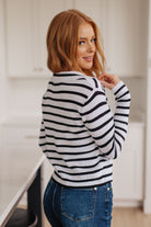 Self Improvement V-Neck Striped Sweater Ave Shops