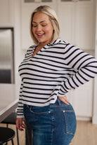 Self Improvement V-Neck Striped Sweater Ave Shops