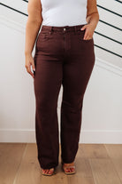 Sienna High Rise Control Top Flare Jeans in Espresso Ave Shops