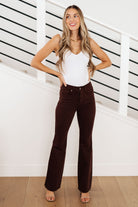 Sienna High Rise Control Top Flare Jeans in Espresso Ave Shops