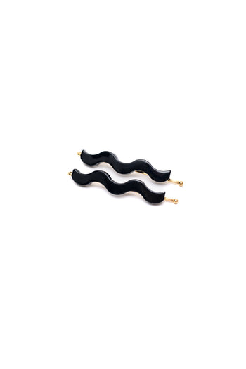 Sleek Waves Hair Clip in Black Ave Shops