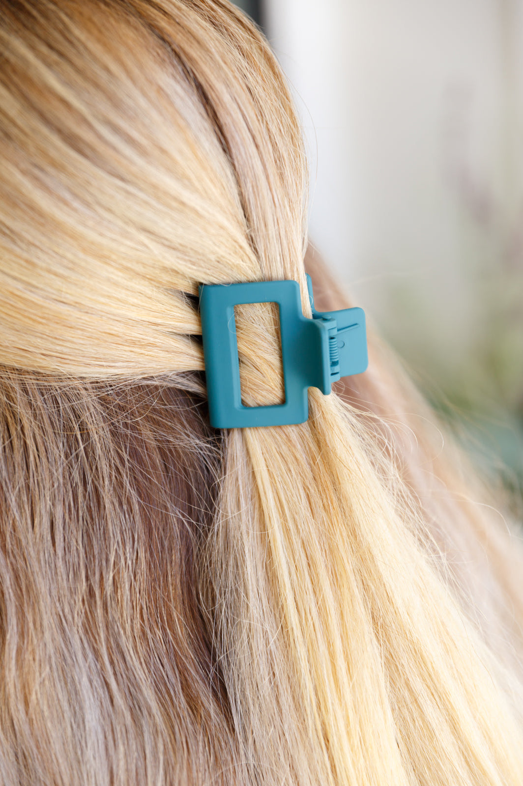 Small Square Claw Clip in Matte Teal |   |  Casual Chic Boutique
