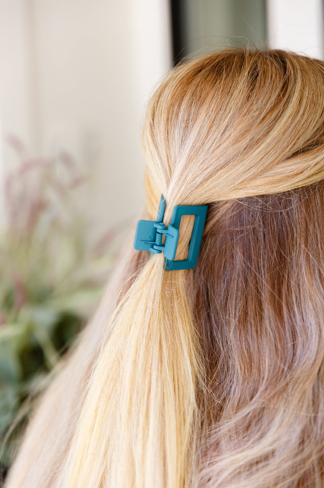 Small Square Claw Clip in Matte Teal |   |  Casual Chic Boutique