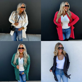 PREORDER: Winter Reese Ribbed Cardigan in Four Colors Ave Shops