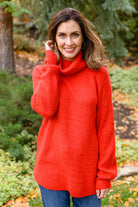 Steady Pace Roll Neck Sweater In Red Ave Shops