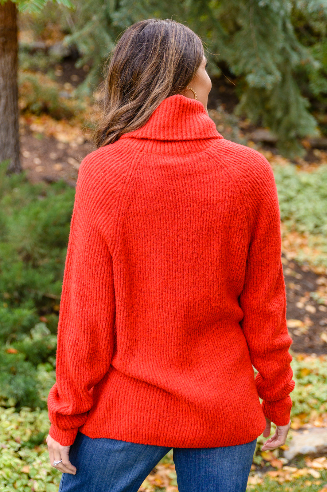 Steady Pace Roll Neck Sweater In Red Ave Shops