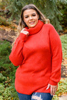 Steady Pace Roll Neck Sweater In Red Ave Shops