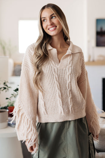 Sweet Surrender Fringe Sweater Ave Shops