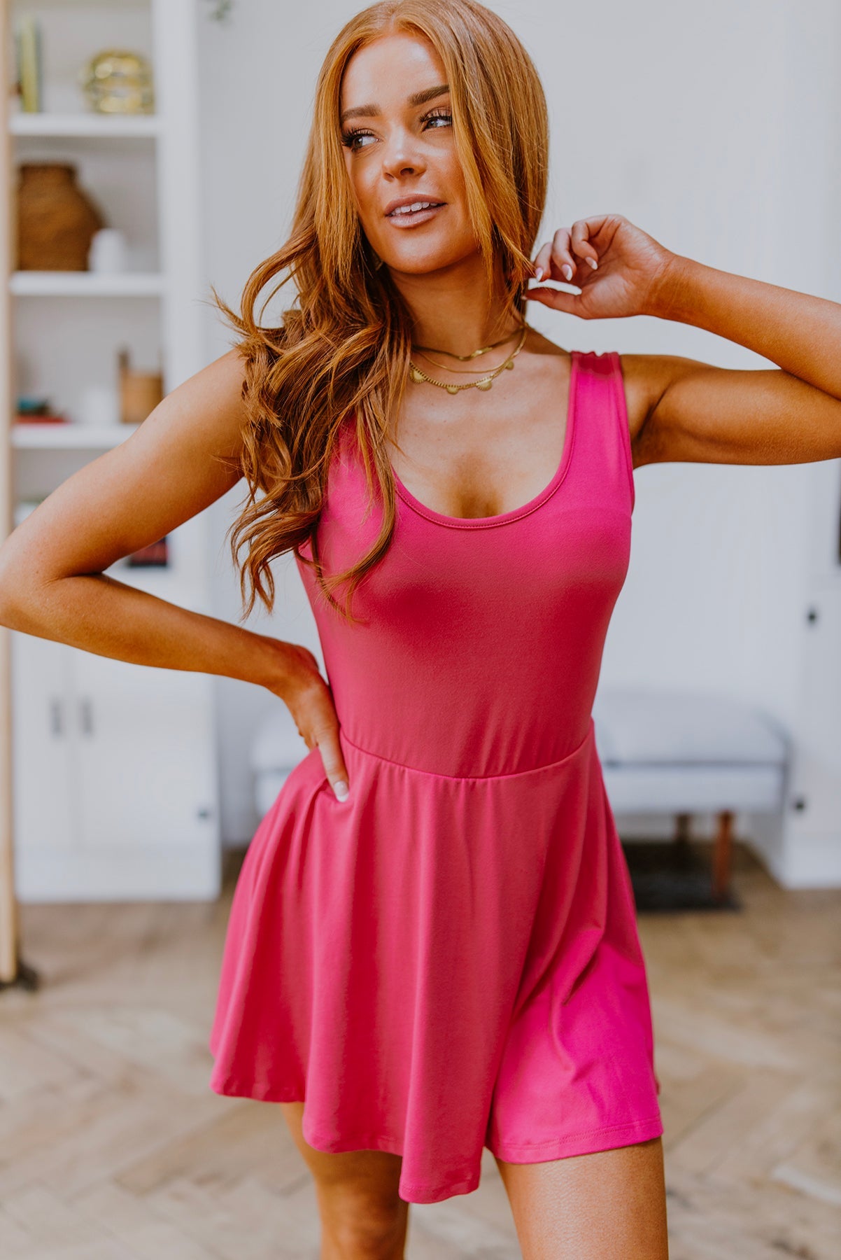 Think Pink Sleeveless Skort Dress Ave Shops