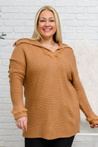 Travel Far & Wide Sweater in Taupe Ave Shops