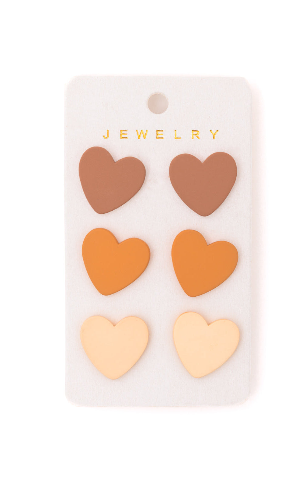 Triple Hearts Studs in Brown Ave Shops