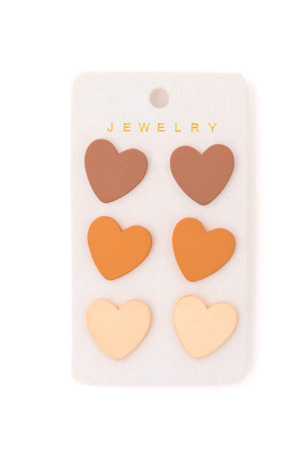 Triple Hearts Studs in Brown Ave Shops