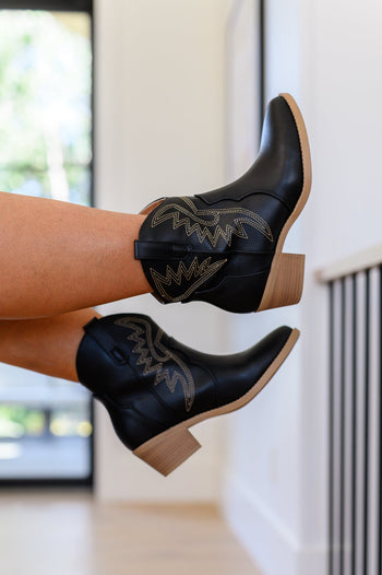 Two Step Western Bootie in Black Ave Shops