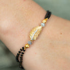 Indian Nazaria Gold Leaf Charm Bead Mangalsutra Bracelet The Colourful Aura