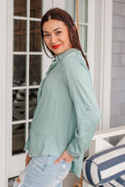 Unwavering Confidence Blouse in Light Blue Ave Shops