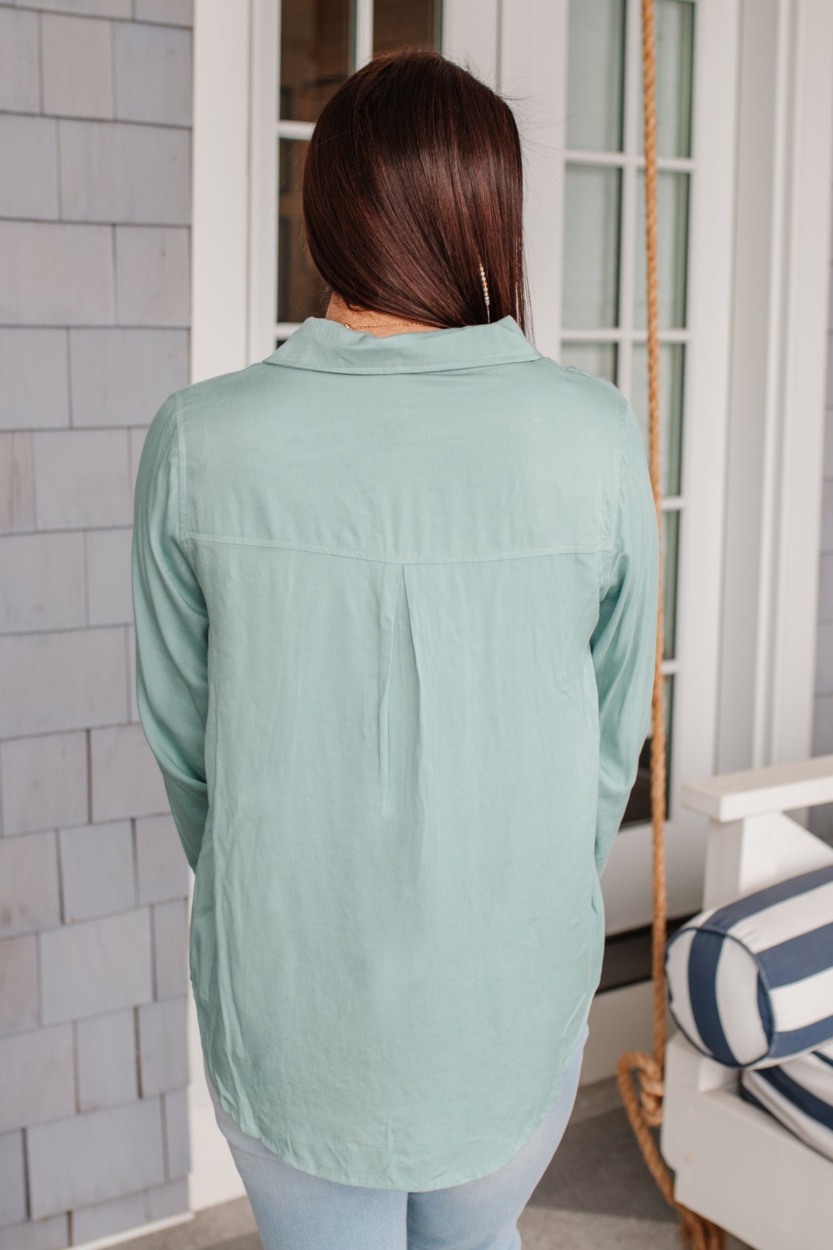 Unwavering Confidence Blouse in Light Blue Ave Shops