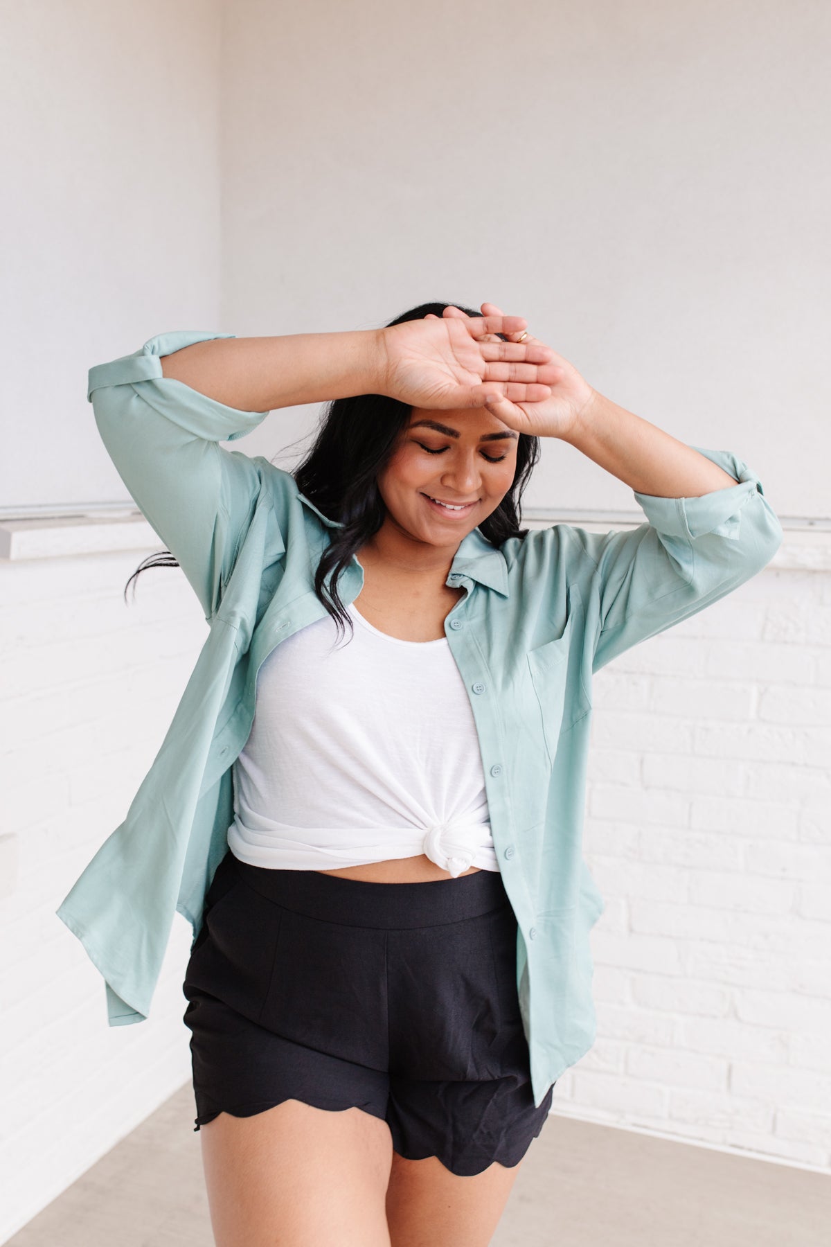 Unwavering Confidence Blouse in Light Blue Ave Shops