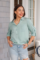 Unwavering Confidence Blouse in Light Blue Ave Shops