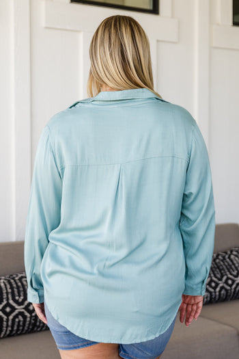 Unwavering Confidence Blouse in Light Blue Ave Shops