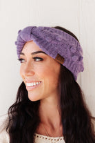 Pom Knit Head Wrap In Periwinkle Ave Shops