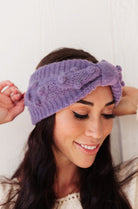 Pom Knit Head Wrap In Periwinkle Ave Shops