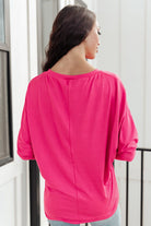 Lovely Ladder V Neck Top in Pink Ave Shops