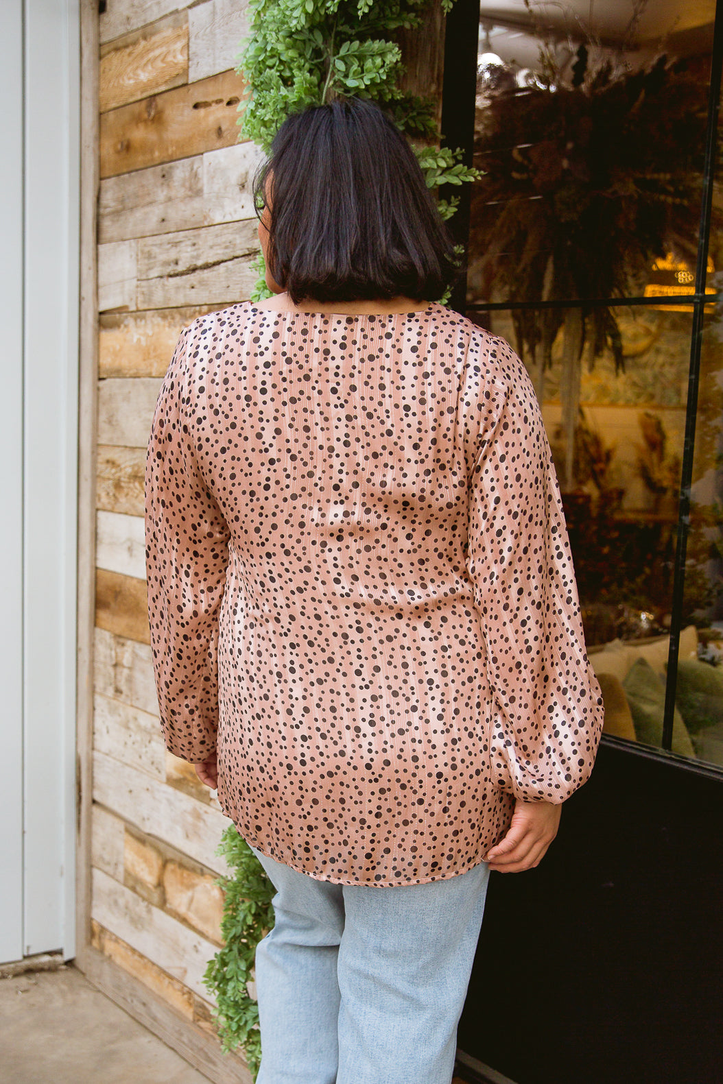 Vivian Satin Blouse in Rose Gold Ave Shops