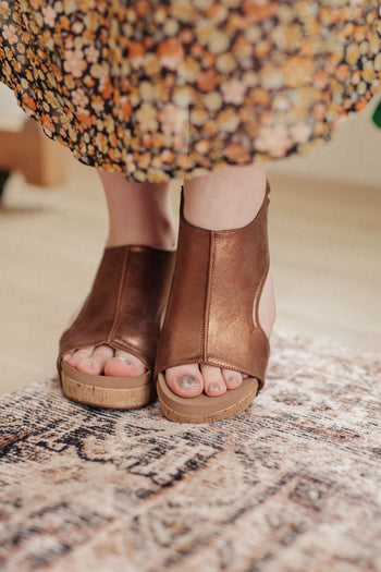 Walk This Way Wedge Sandals in Antique Bronze Ave Shops