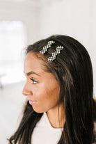 Wavy Clip Set in Checkered Black Ave Shops