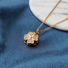 Gold Large Clover Shamrock Rotating Spinner Pendant Necklace The Colourful Aura