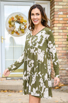 Worthwhile Moment Floral Tiered Dress In Olive Ave Shops