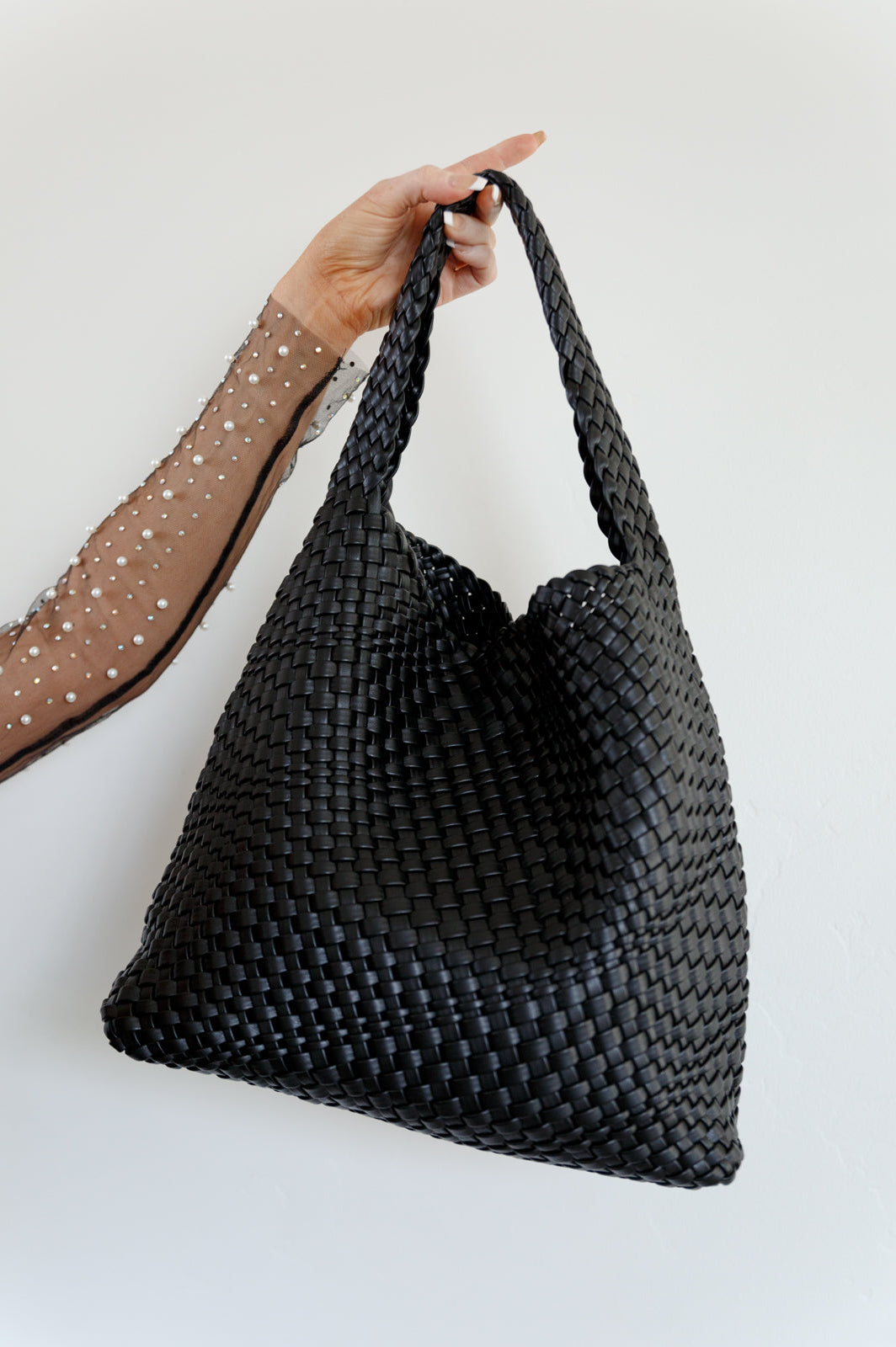 Woven and Worn Tote in Black |   |  Casual Chic Boutique