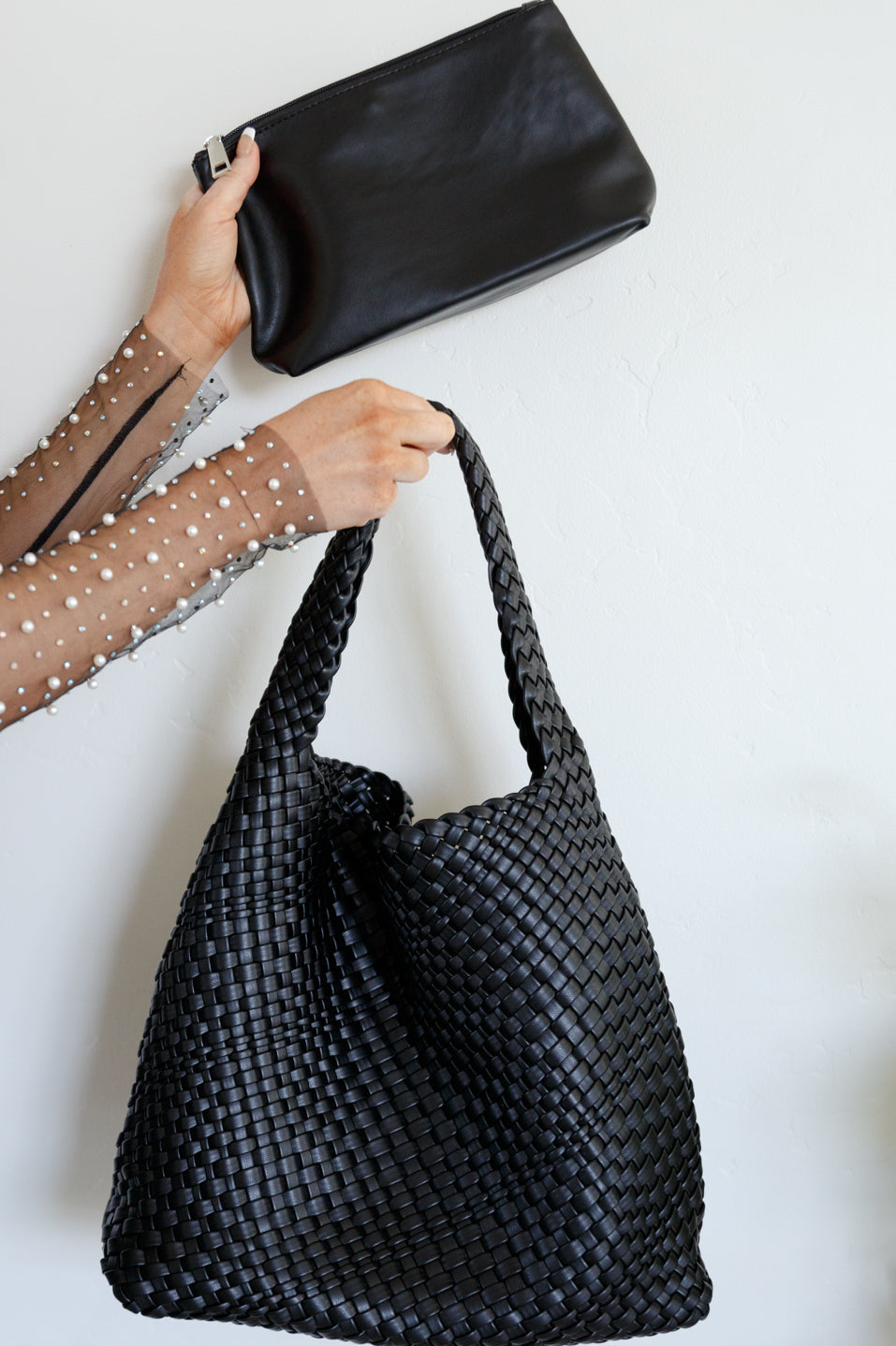 Woven and Worn Tote in Black |   |  Casual Chic Boutique