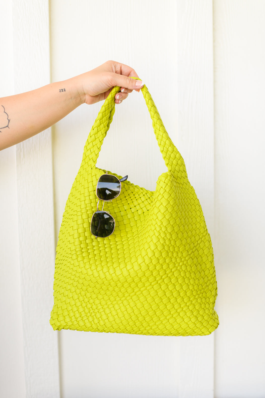 Woven and Worn Tote in Citron Ave Shops