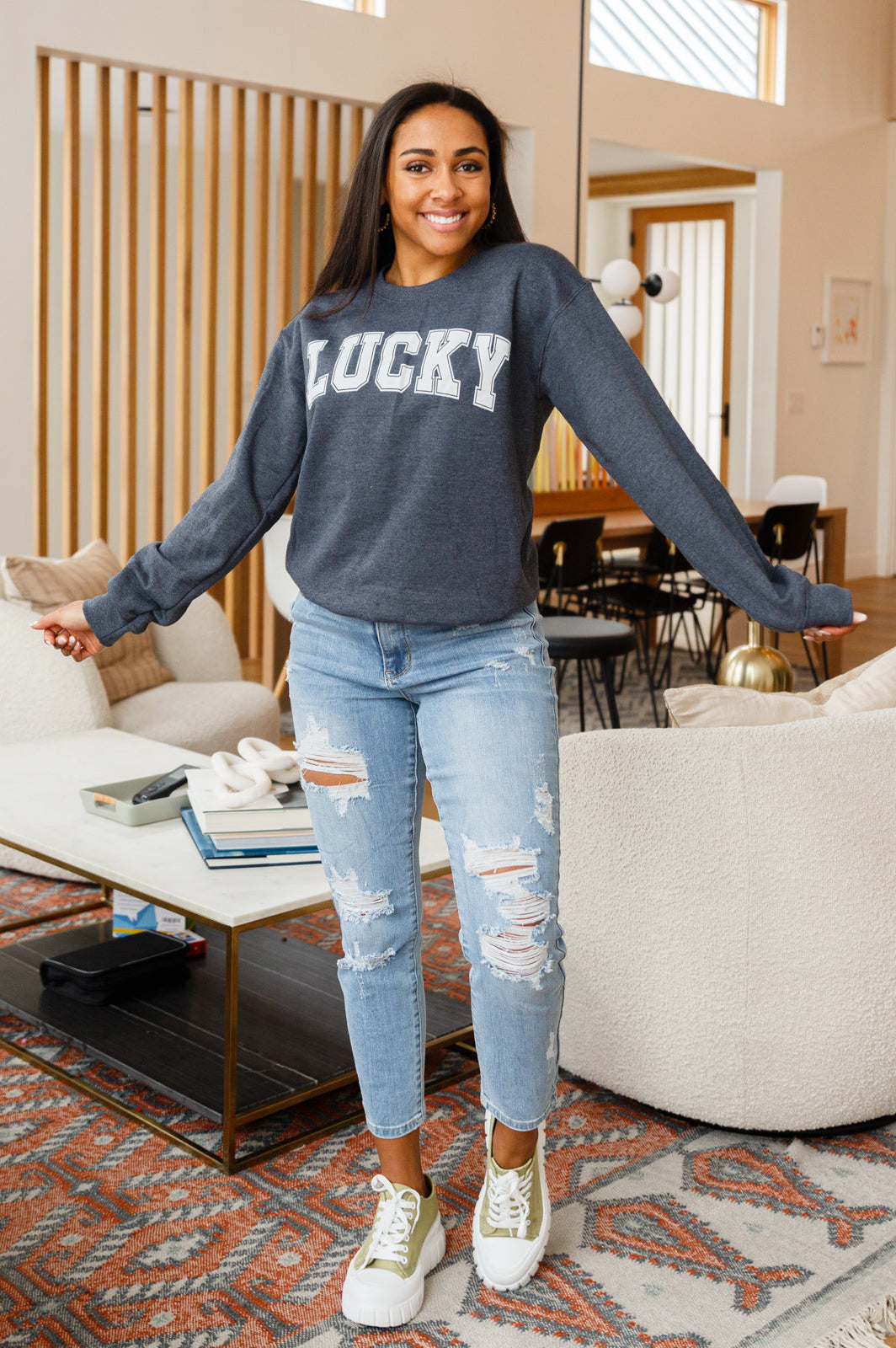 Your Lucky Crew Neck Sweater Ave Shops
