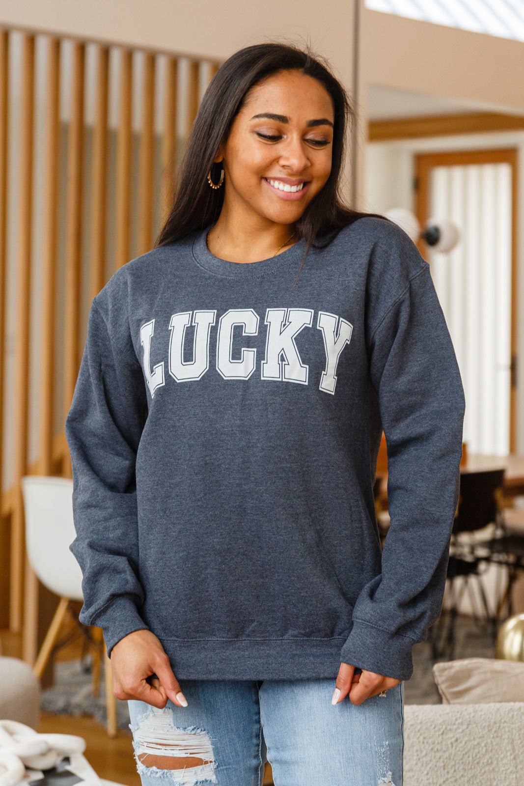 Your Lucky Crew Neck Sweater Ave Shops