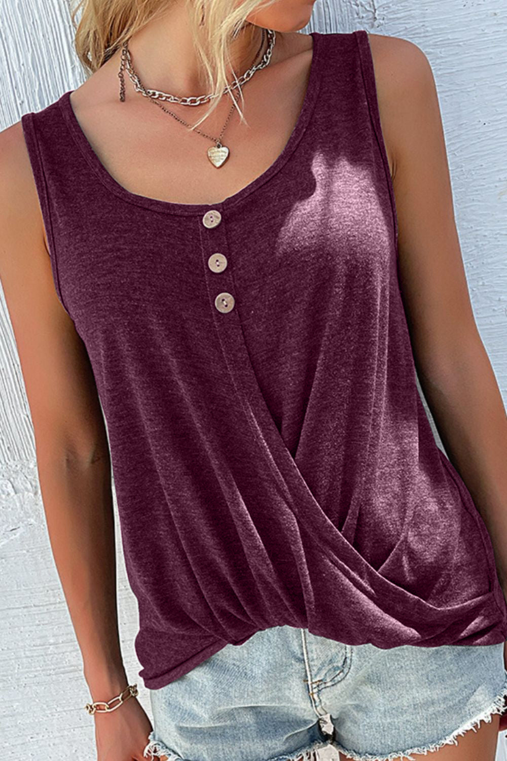 Scoop Neck Wide Strap Tank Trendsi