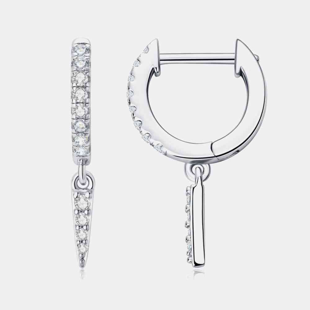 Moissanite 925 Sterling Silver Huggie Drop Earrings Trendsi