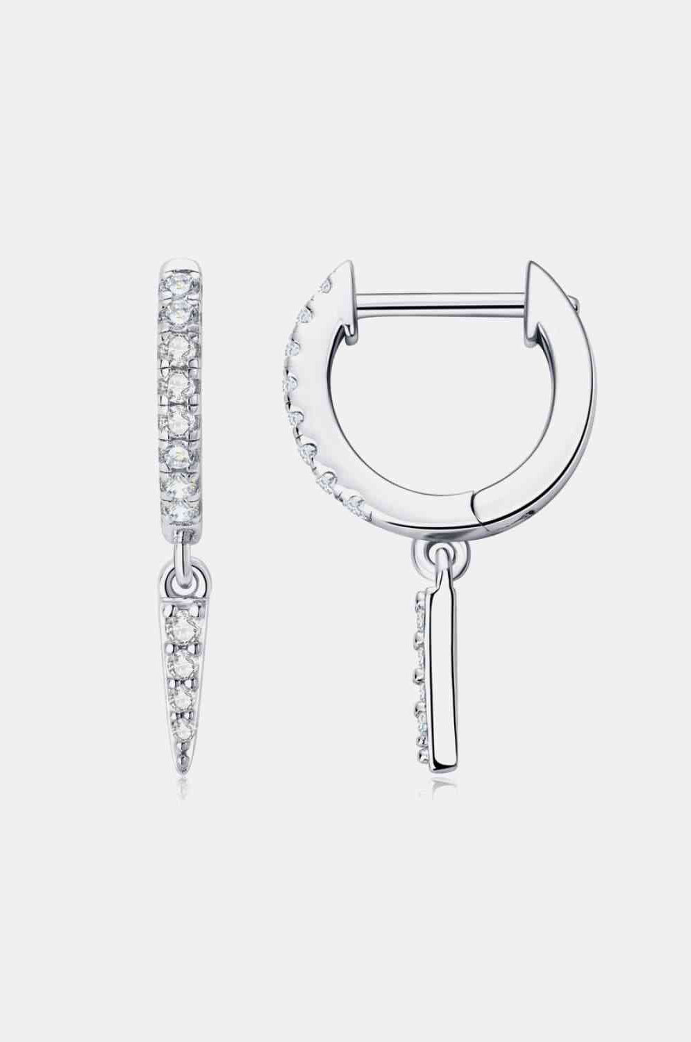 Moissanite 925 Sterling Silver Huggie Drop Earrings Trendsi