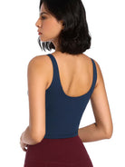 Scoop Neck Wide Strap Active Tank Trendsi