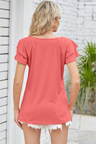 Square Neck Flutter Sleeve T-Shirt Trendsi