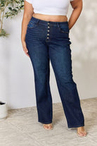 Kancan Full Size Mid Rise Flare Jeans Trendsi