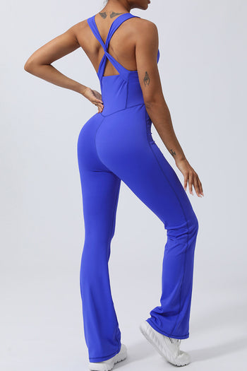 Crisscross Wide Strap Sleeveless Jumpsuit Trendsi