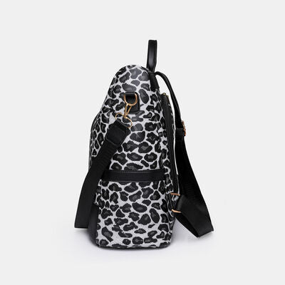 Leopard PU Leather Backpack Bag Trendsi